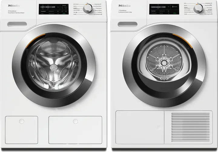 Set Miele WEI 895 WCS PWash&TDos&Steam Lotosová biela + Miele TEL 695 WP EcoSpeed&Steam&9kg Lotosová biela