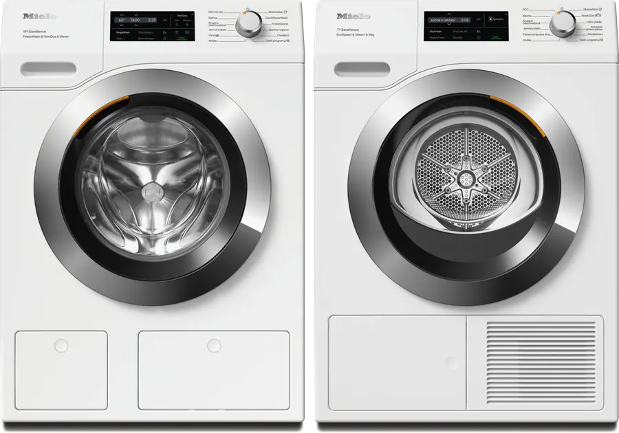 Set Miele WEI 895 WCS PWash&TDos&Steam Lotosová biela + Miele TEL 695 WP EcoSpeed&Steam&9kg Lotosová biela