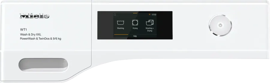 Miele WTW 870 WPM PWash&TDos 9/6kg Lotosová biela – ovládací panel