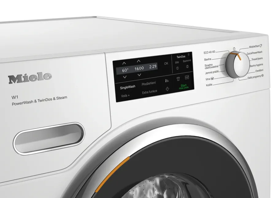 Miele WWI 880 WCS PWash&TDos&Steam Lotosová biela – ovládací panel